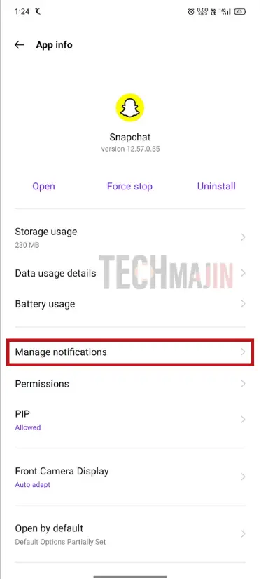 Click on Manage notifications