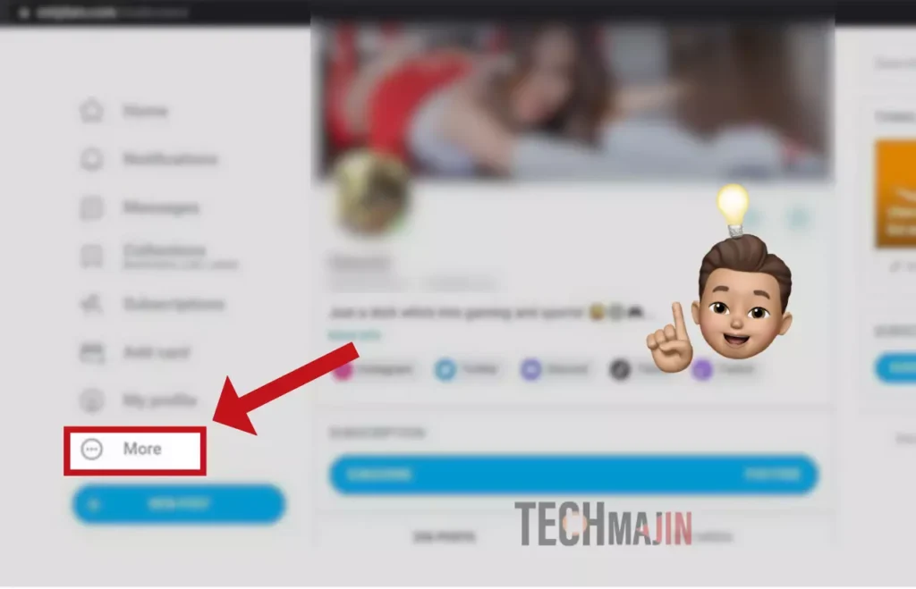 Click on more option from left menu on onlyfans