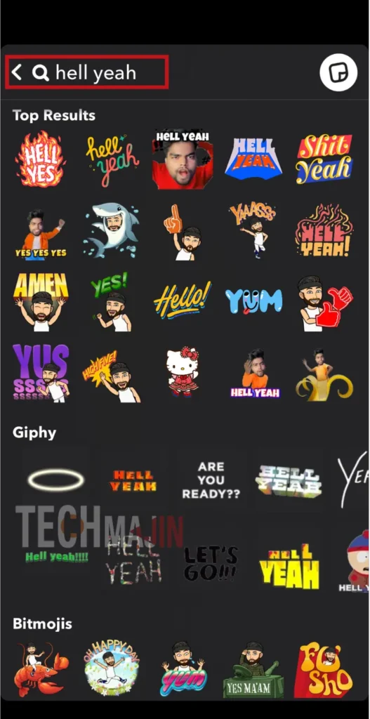 Hell yeah 'HY' stickers on Snapchat