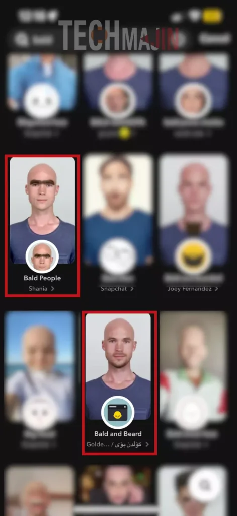 Now choose any bald filter between these two