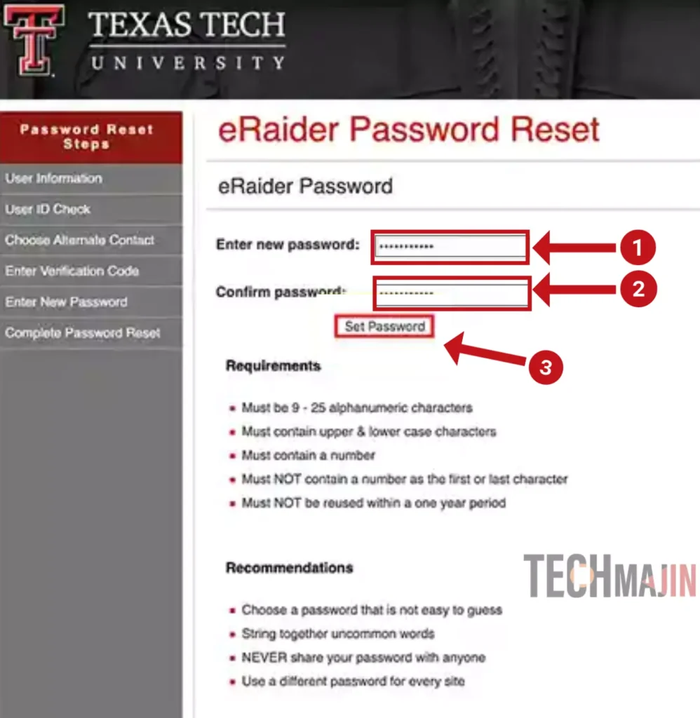 Now enter your new password and confirm your password then click on set password