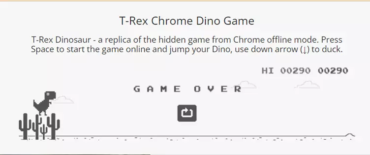 T- Rex Chrome Dino Game by Google Memory Game