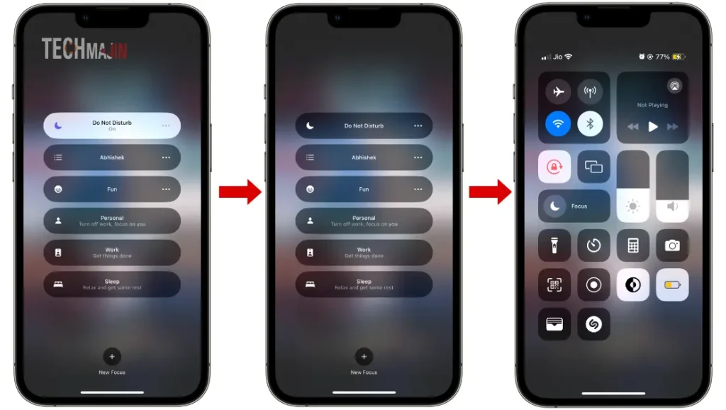 Turn Off Do Not Disturb on iPhone from Control Center