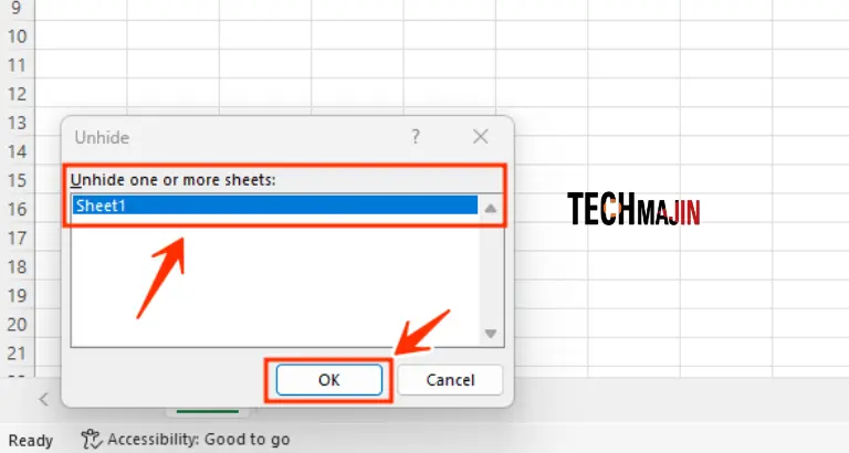choose the sheet which you want to unhide and tap on ok option