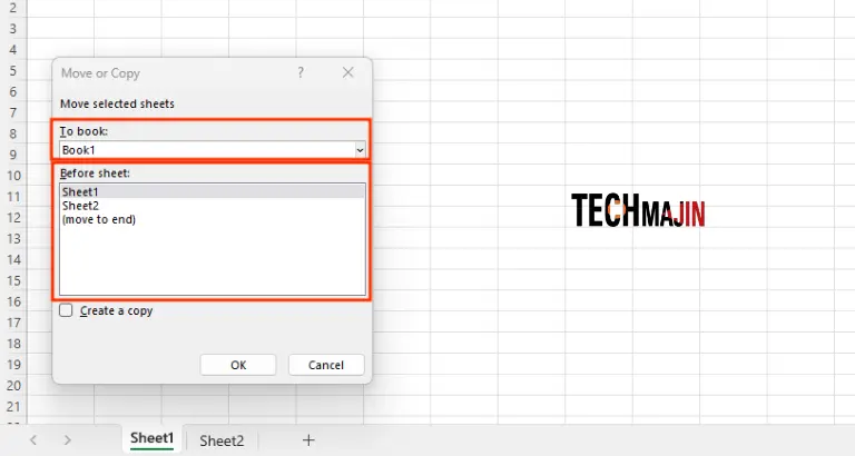 choose where to copy or move the worksheet