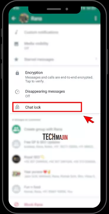 click on chat lock