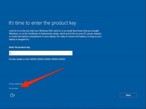 Window product key setting