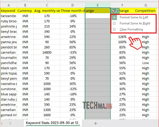 new column will be added in excel