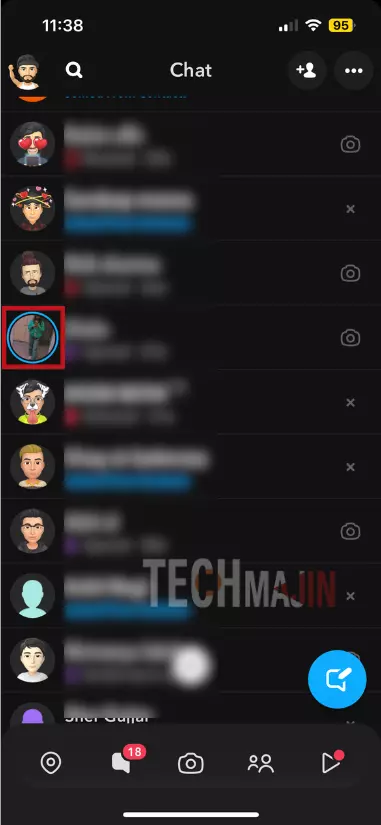 purple circle on snapchat chat list