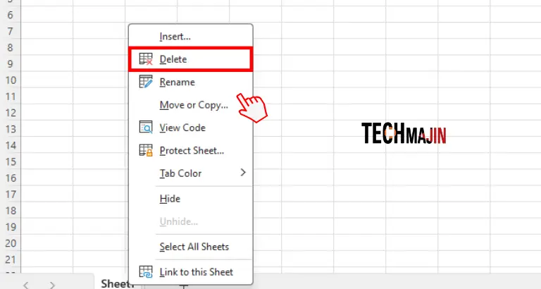 to delete excel worksheet right click on sheet1 and choose the delete option