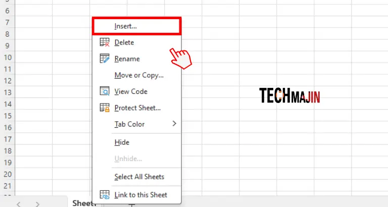 to insert new excel sheet right click on sheet1 and click on insert option