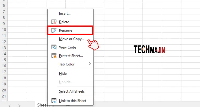 to rename excel worksheet right click on sheet1 and click on rename option