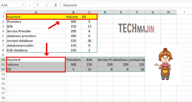 you see only data copy without formatting