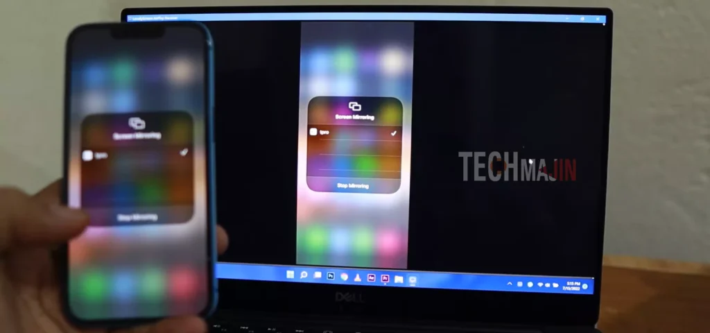 your iPhone screen is now mirrored to your Windows PC